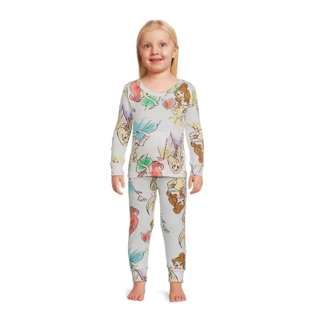 Disney Princess Snug Fit Pajamas Long & Short Sleeve 2, 2-Piece Sets Size 12M